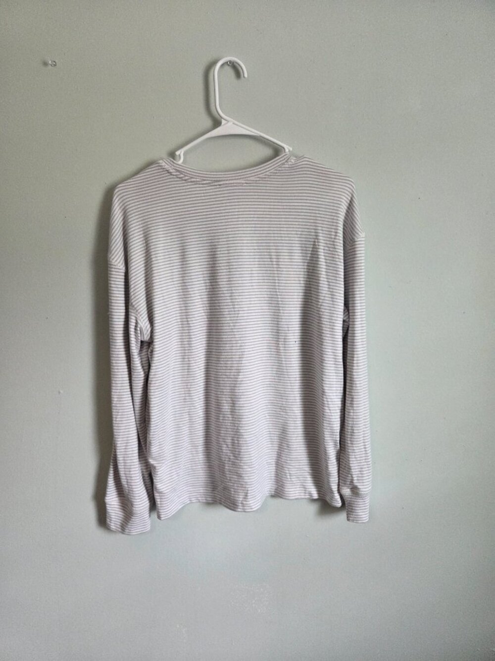 Loft Pajama Set Women's Medium Henley Gray Striped Drawstring Sleepwear NWOT - Picture 5 of 11